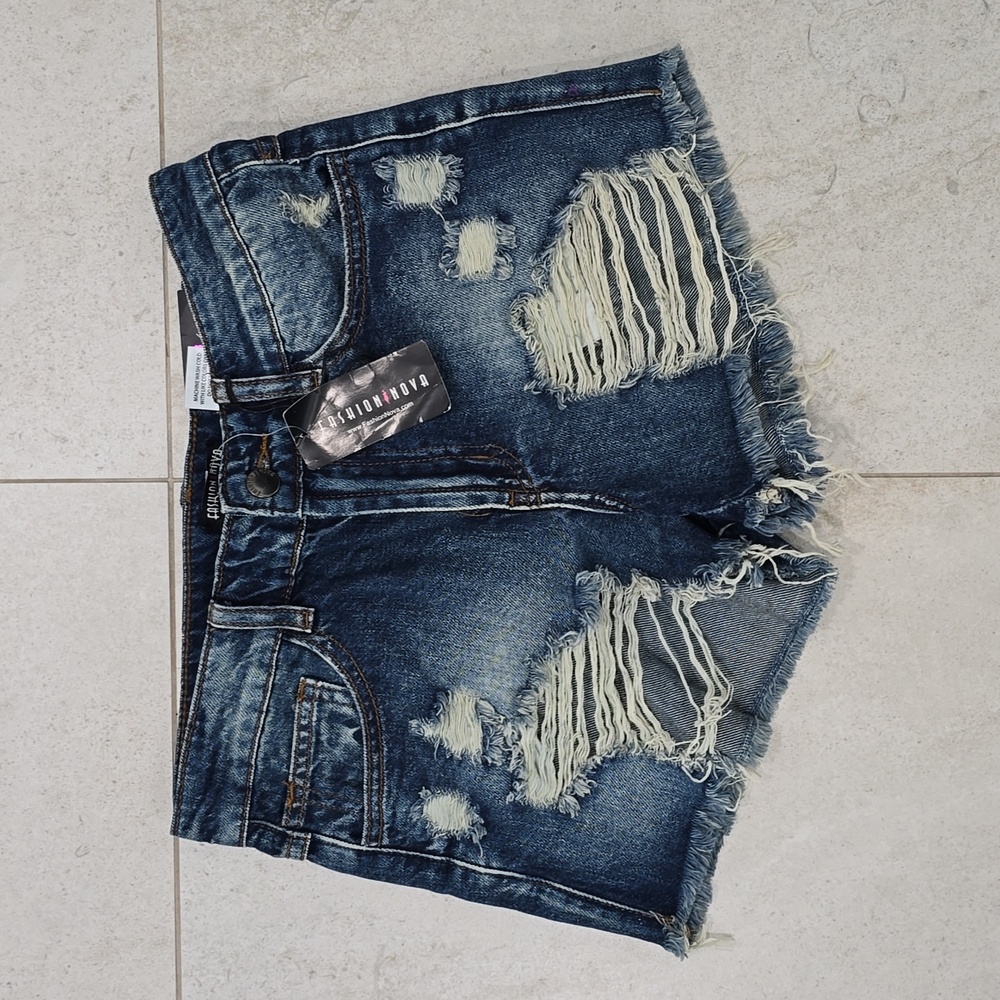 Edgy Distressed Denim Shorts